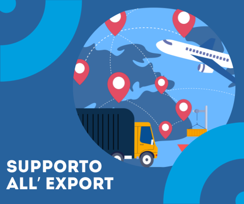 Infografica internazionalizzazione, logistica, mondo, aereo, tir, nave, export