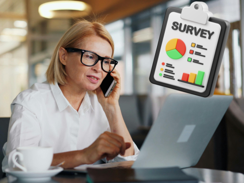 donna la telefono, pc, survey