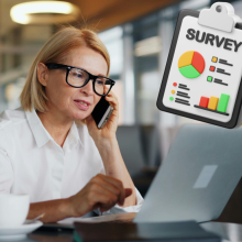 donna la telefono, pc, survey