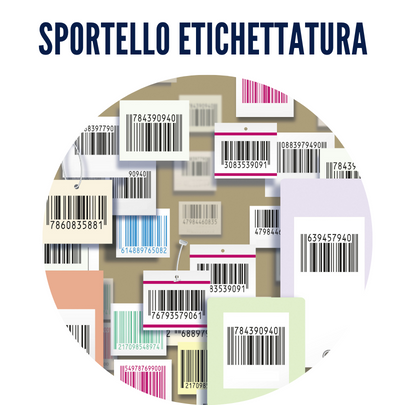 sportello etichettatura, etichette di vario tipo, codici a barre