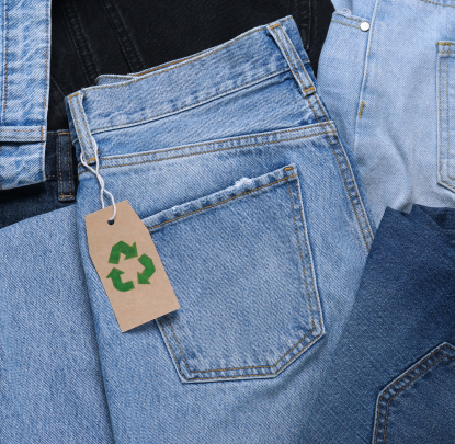 jeans, cartellino riciclo