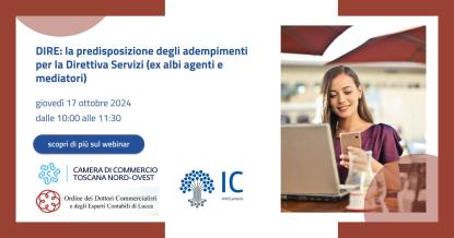 ragazza davanti al pc, logo infocamere, camera di commercio, ordine commercialisti