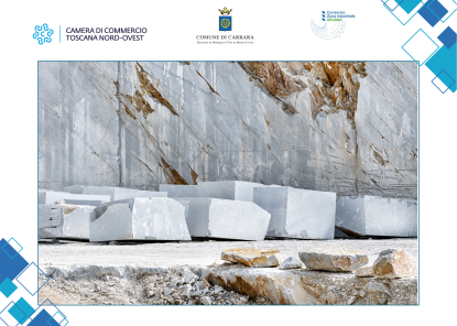 marmo di Carrara, marmo, blocchi di marmo, logo comune carrara