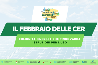 Comunità energetiche rinnovabili, pannelli solari in sfondo