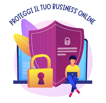 internet, protezione, scudo, marchio