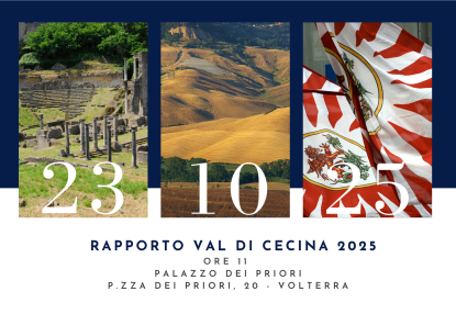 rapporto val di cecina invito immagini con bandiere e paesaggi