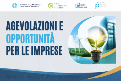 locandina incontro, lampadina, pianta, loghi
