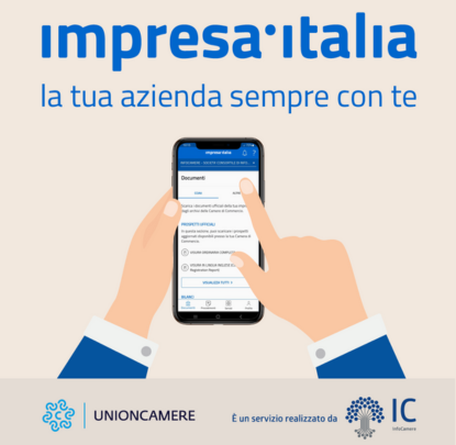 impresa.italia logo, immagine smartphone mani