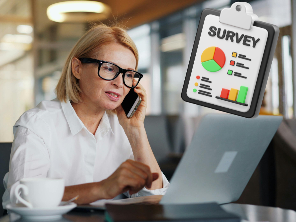 donna la telefono, pc, survey
