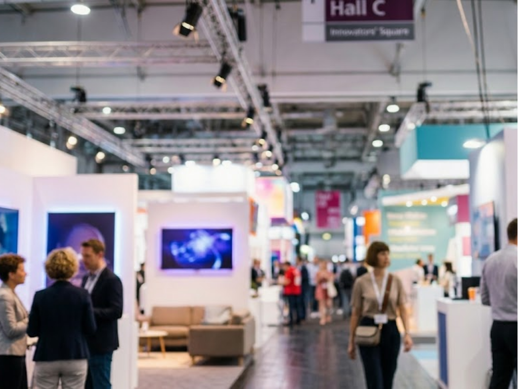 stand, persone, fiera, persone che parlano, networking