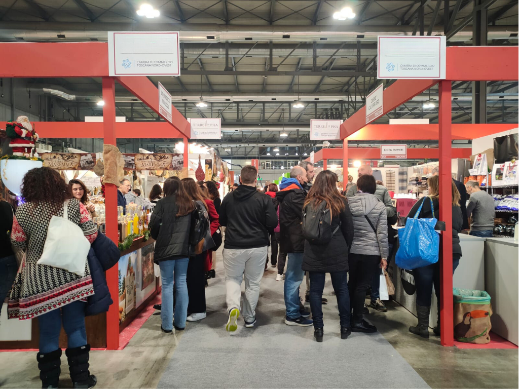 stand, folla, fiera